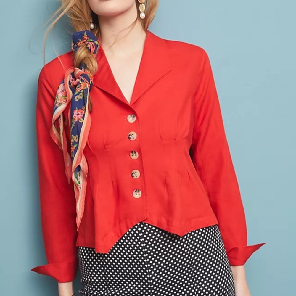 NEW ANTHROPOLOGIE Maeve Delia Tailored Blouse